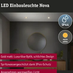 Paulmann 92405 Einbauleuchte LED Nova Coin 3er-Set starr 78mm gold IP44