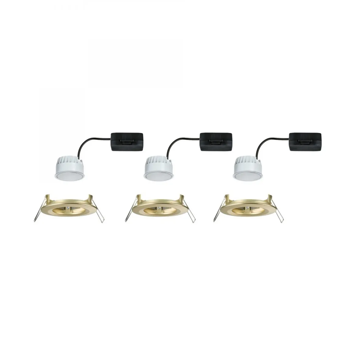 Paulmann 92405 Einbauleuchte LED Nova Coin 3er-Set starr 78mm gold IP44