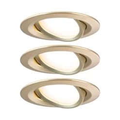 Paulmann 92406 Einbauleuchte LED Nova Coin 3er-Set schwenkbar 84mm gold 3-Step-Dim