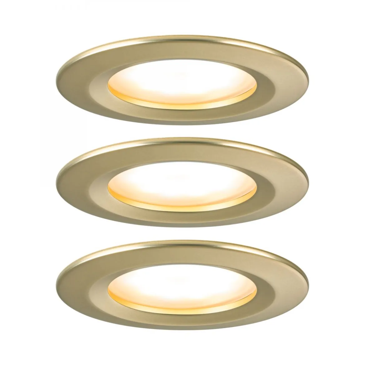 Paulmann 92407 Einbauleuchte LED Nova Coin 3er-Set 74mm gold 3-Step-Dim IP44