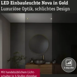 Paulmann 92407 Einbauleuchte LED Nova Coin 3er-Set 74mm gold 3-Step-Dim IP44