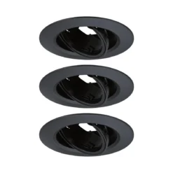 Paulmann 92111 Einbauleuchte rund 90mm 3er-Set Schwarz schwenkbar