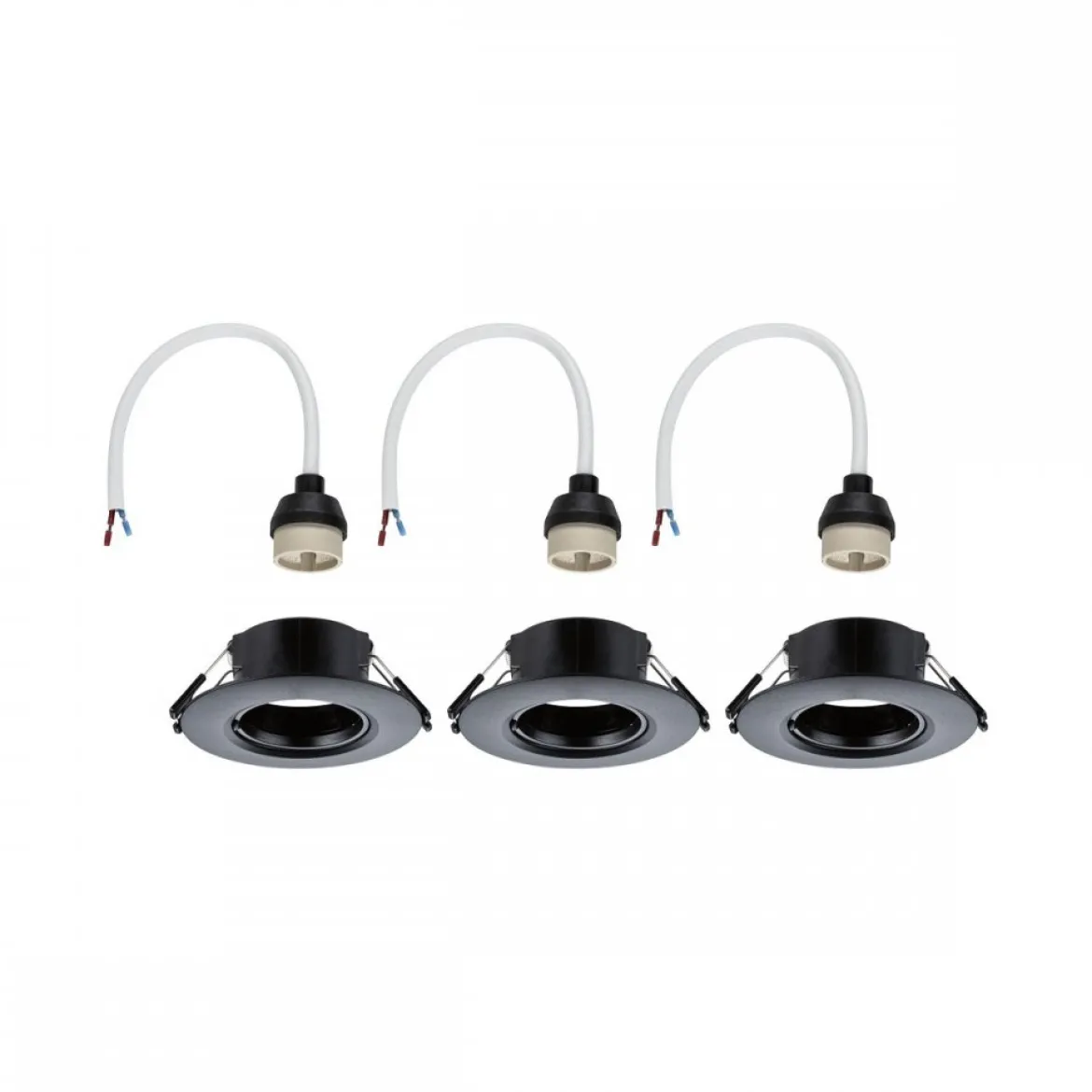Paulmann 92114 Einbauleuchte rund 90mm 3er-Set Schwarz starr