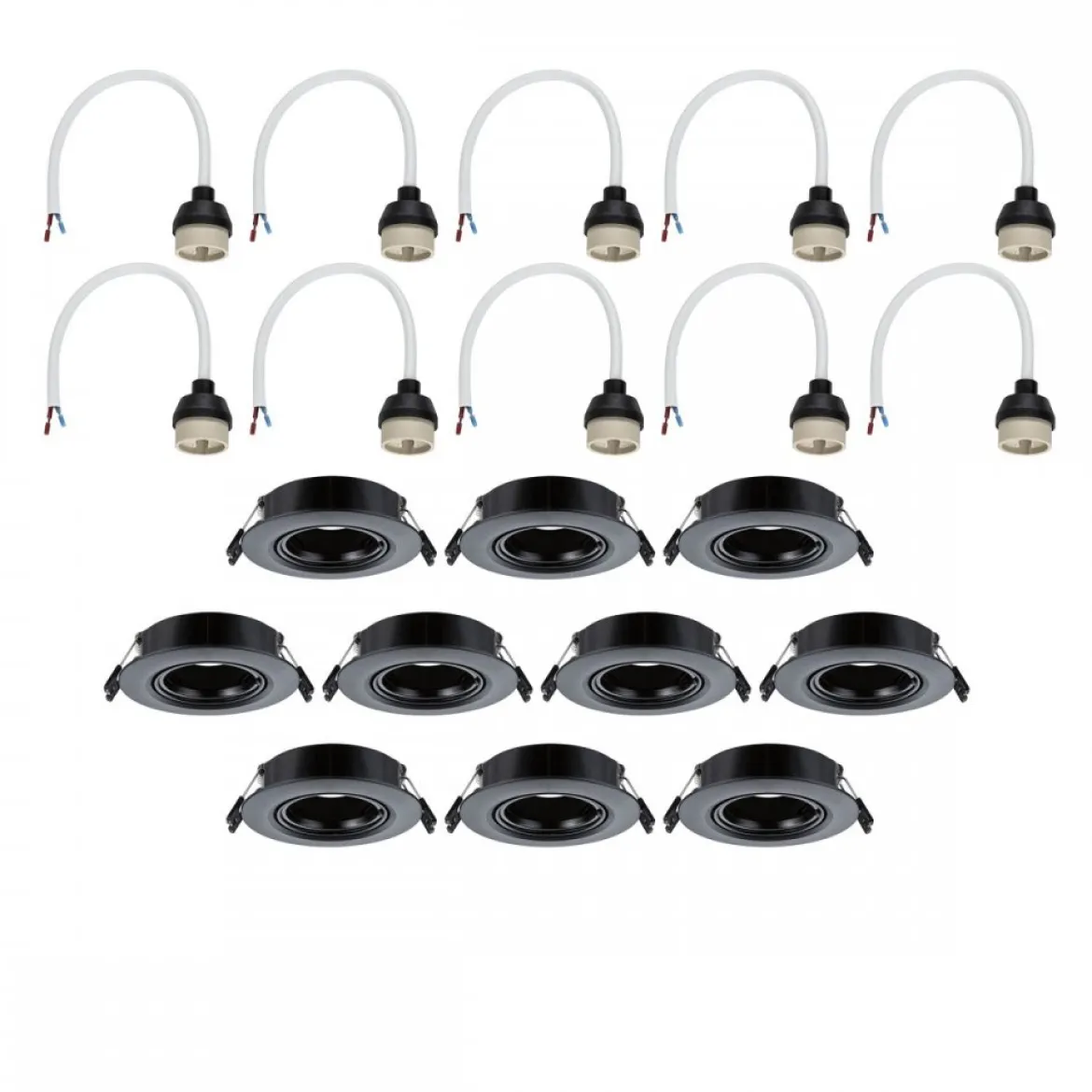 Paulmann 92117 Einbauleuchte rund 90mm 10er-Set Schwarz schwenkbar