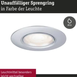 Paulmann 92119 Einbauleuchte rund 90mm 10er-Set Chrom starr