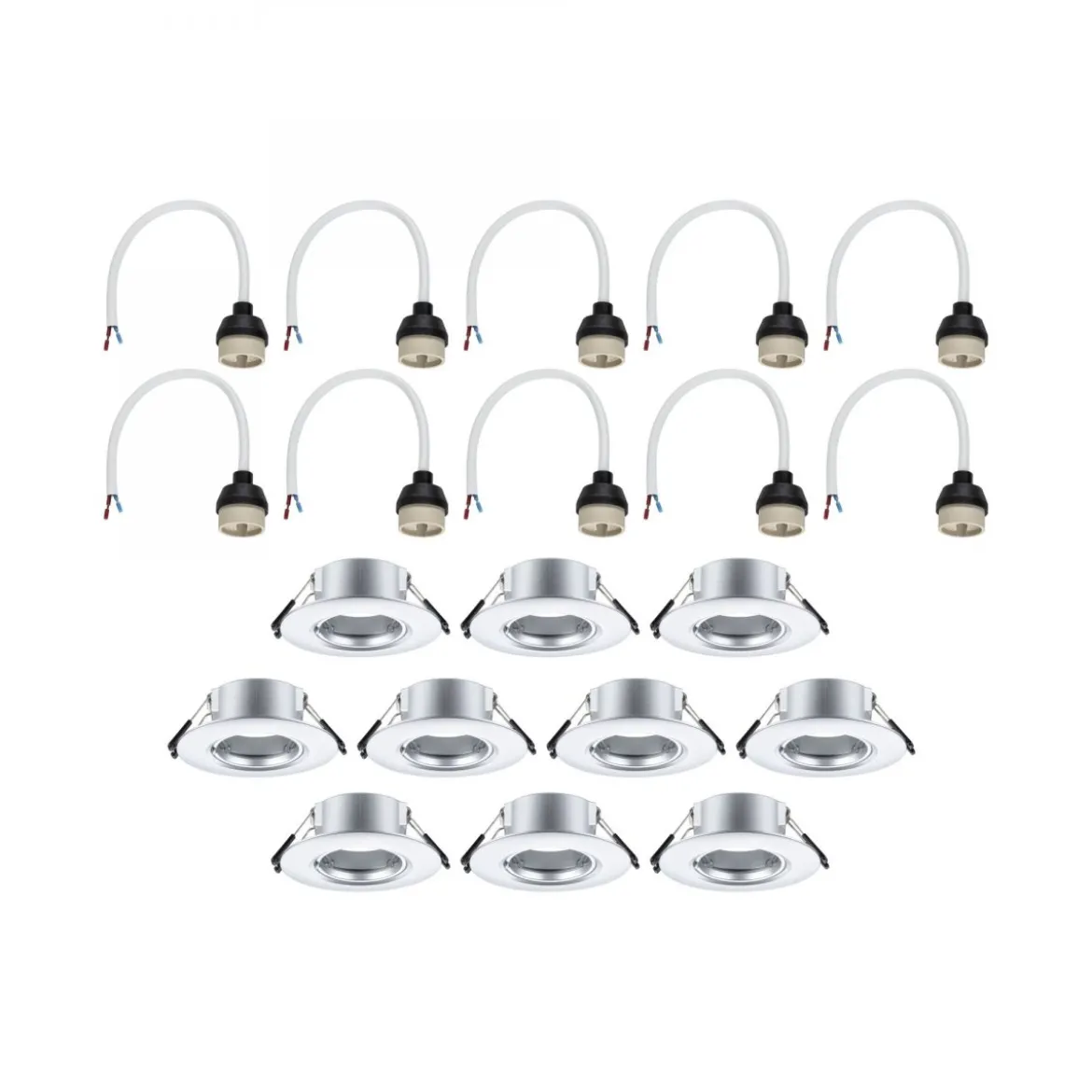 Paulmann 92119 Einbauleuchte rund 90mm 10er-Set Chrom starr