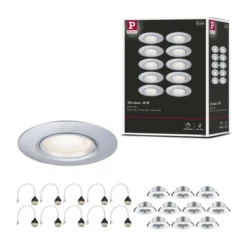 Paulmann 92119 Einbauleuchte rund 90mm 10er-Set Chrom starr