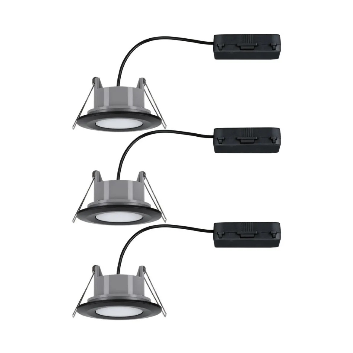 Paulmann 93096 HomeSpa LED Einbauleuchte Calla 3er-Set WhiteSwitch IP65 Schwarz
