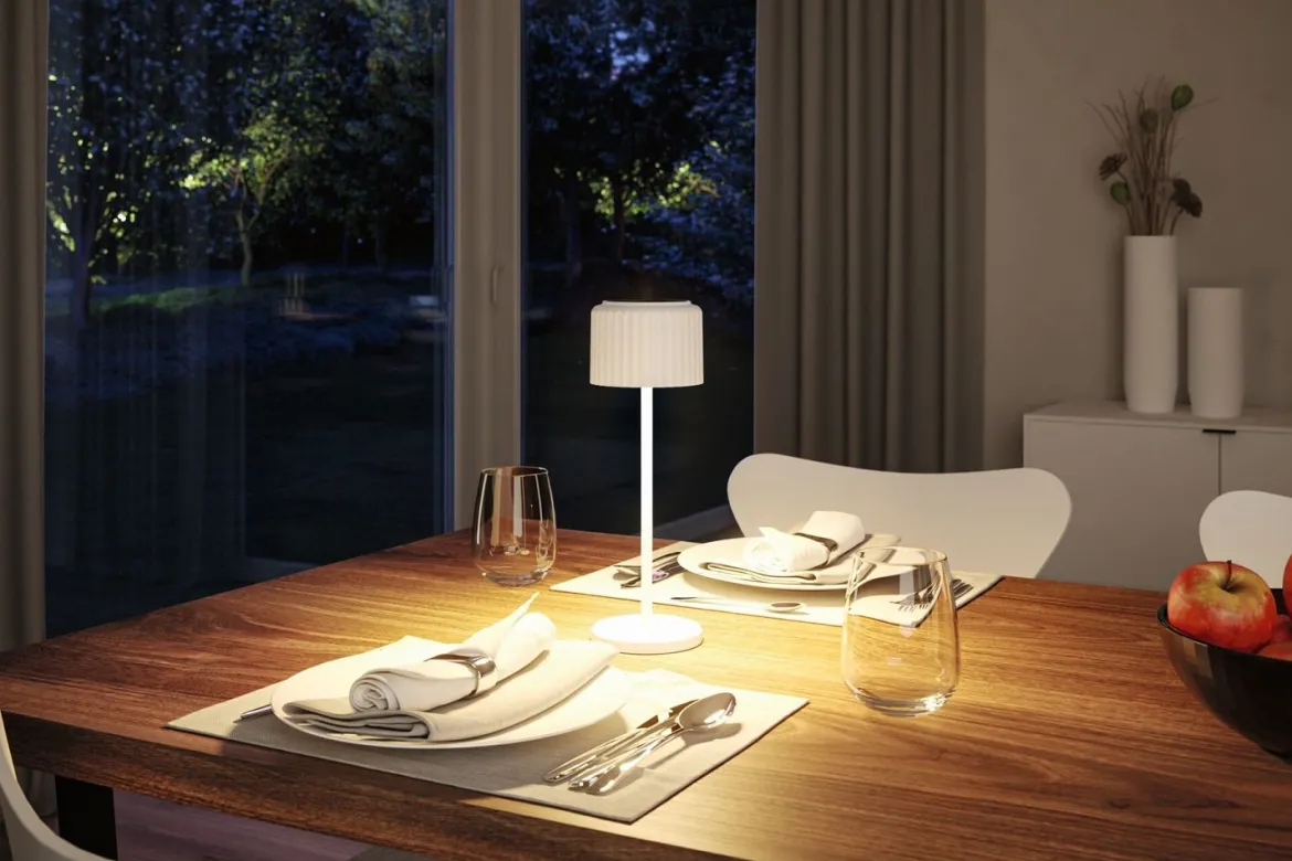 Paulmann 94879 LED Akkuleuchte Else 2700K IP44 dimmbar Weiß