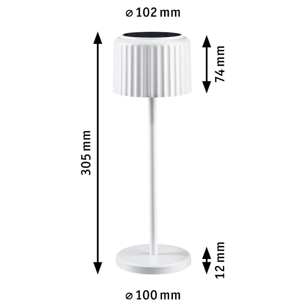 Paulmann 94879 LED Akkuleuchte Else 2700K IP44 dimmbar Weiß