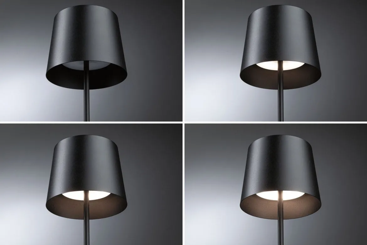 Paulmann 76996 LED Akkuleuchte Gilo 2700K IP44 dimmbar schwarz