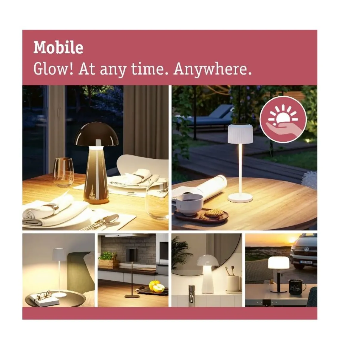 Paulmann 76996 LED Akkuleuchte Gilo 2700K IP44 dimmbar schwarz