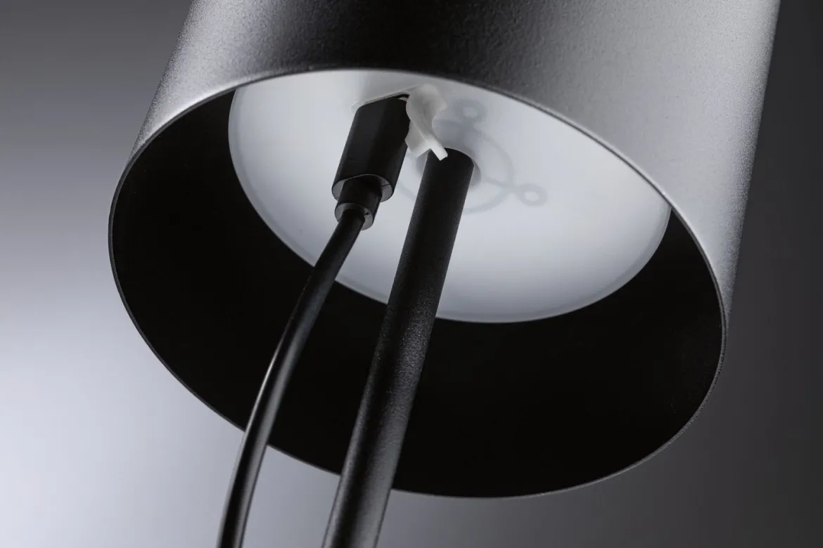 Paulmann 76998 LED Akkuleuchte Tuni 2700K IP44 dimmbar schwarz