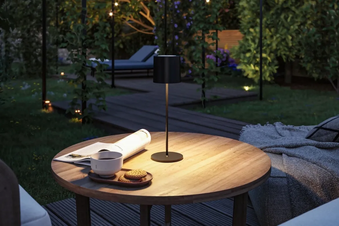 Paulmann 76998 LED Akkuleuchte Tuni 2700K IP44 dimmbar schwarz