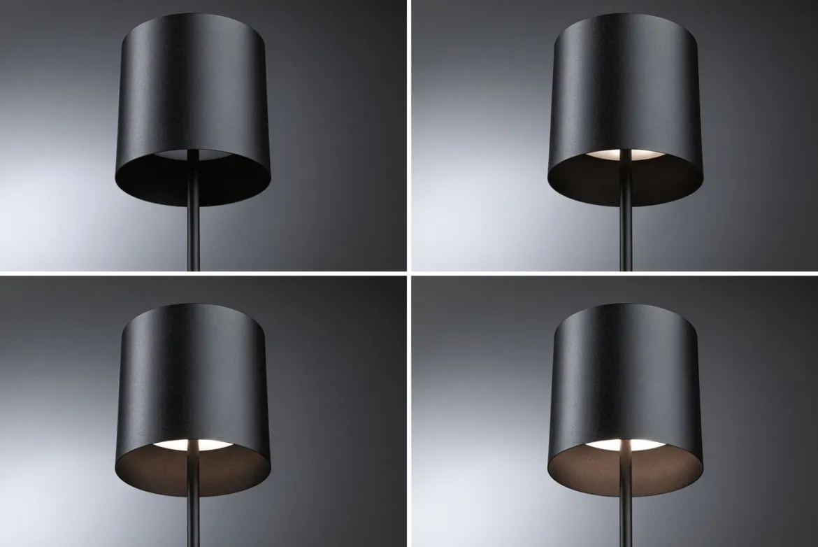 Paulmann 76998 LED Akkuleuchte Tuni 2700K IP44 dimmbar schwarz