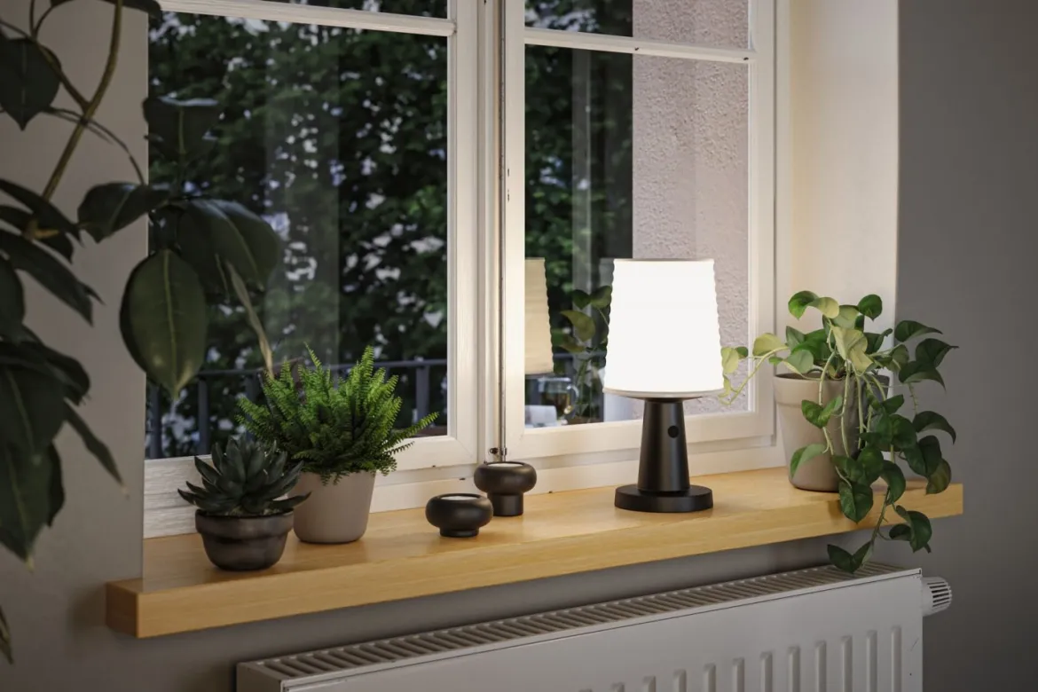 Paulmann 94611 LED Akku Tischleuchte Ilanga Solar 2700K IP44 dimmbar Anthrazit