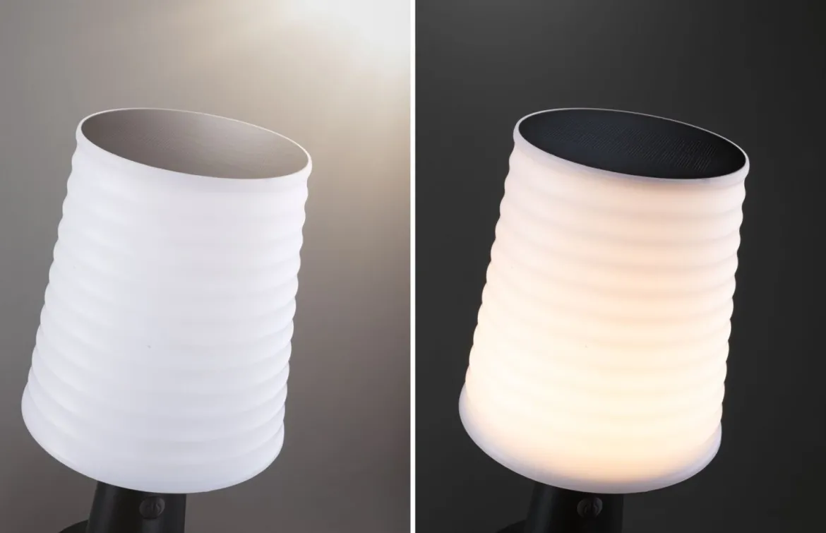 Paulmann 94611 LED Akku Tischleuchte Ilanga Solar 2700K IP44 dimmbar Anthrazit