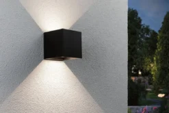 Paulmann 71282 LED Akku Wandleuchte Nyara eckig IP44 3000K schwarz Bewegungsmelder