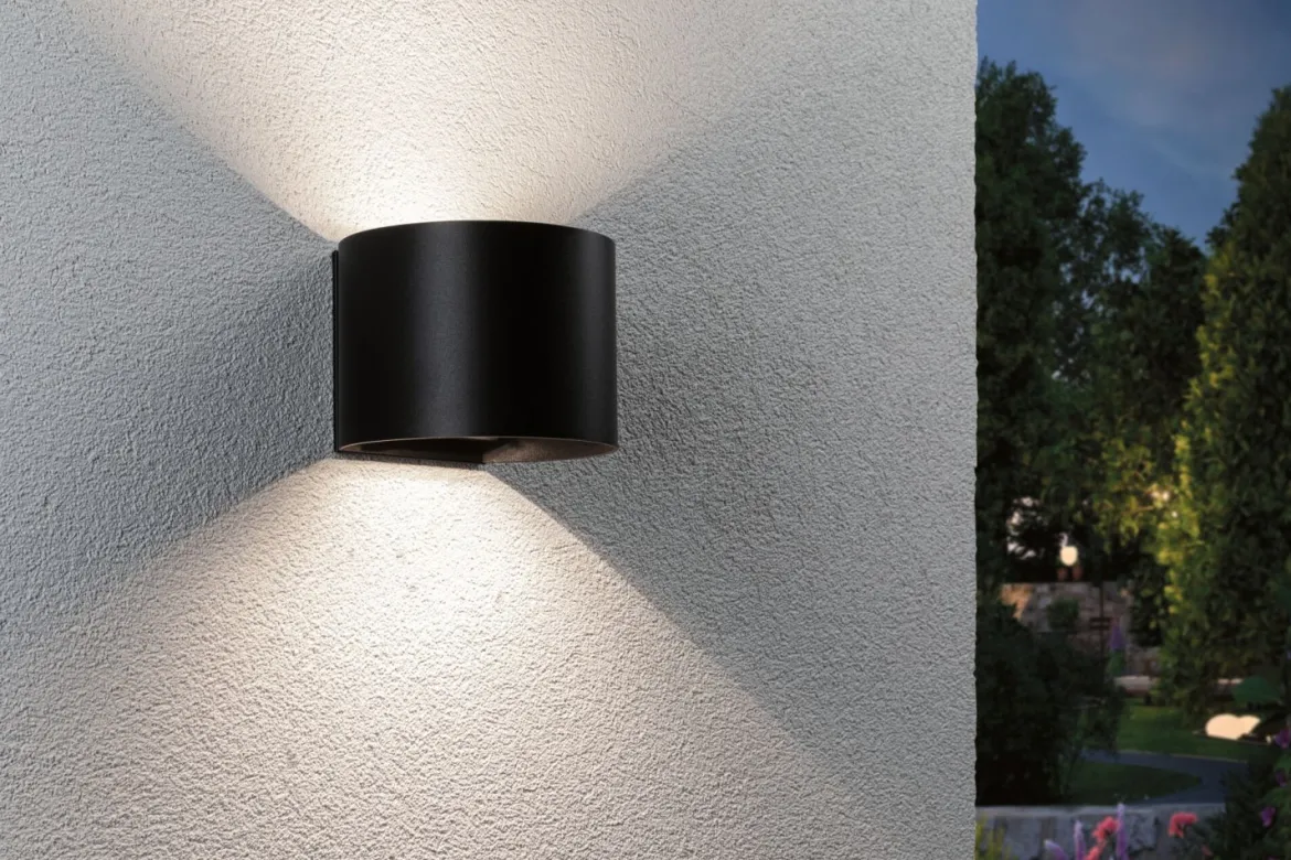 Paulmann 71284 LED Akku Wandleuchte Nyora rund IP44 3000K schwarz Bewegungsmelder