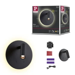 Paulmann 71286 LED Akku Wandleuchte Kiora 2700K schwarz dimmbar