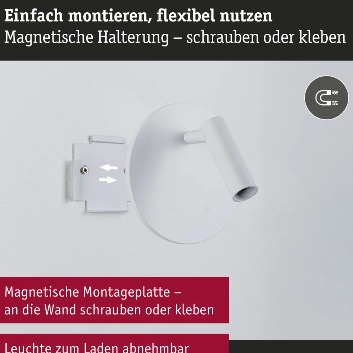 Paulmann 71287 LED Akku Wandleuchte Kiora 2700K weiß dimmbar