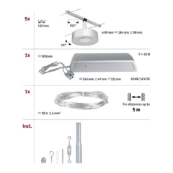 Paulmann 94475 LED Basisset Circle 12V 3000K Chrom matt Chrom