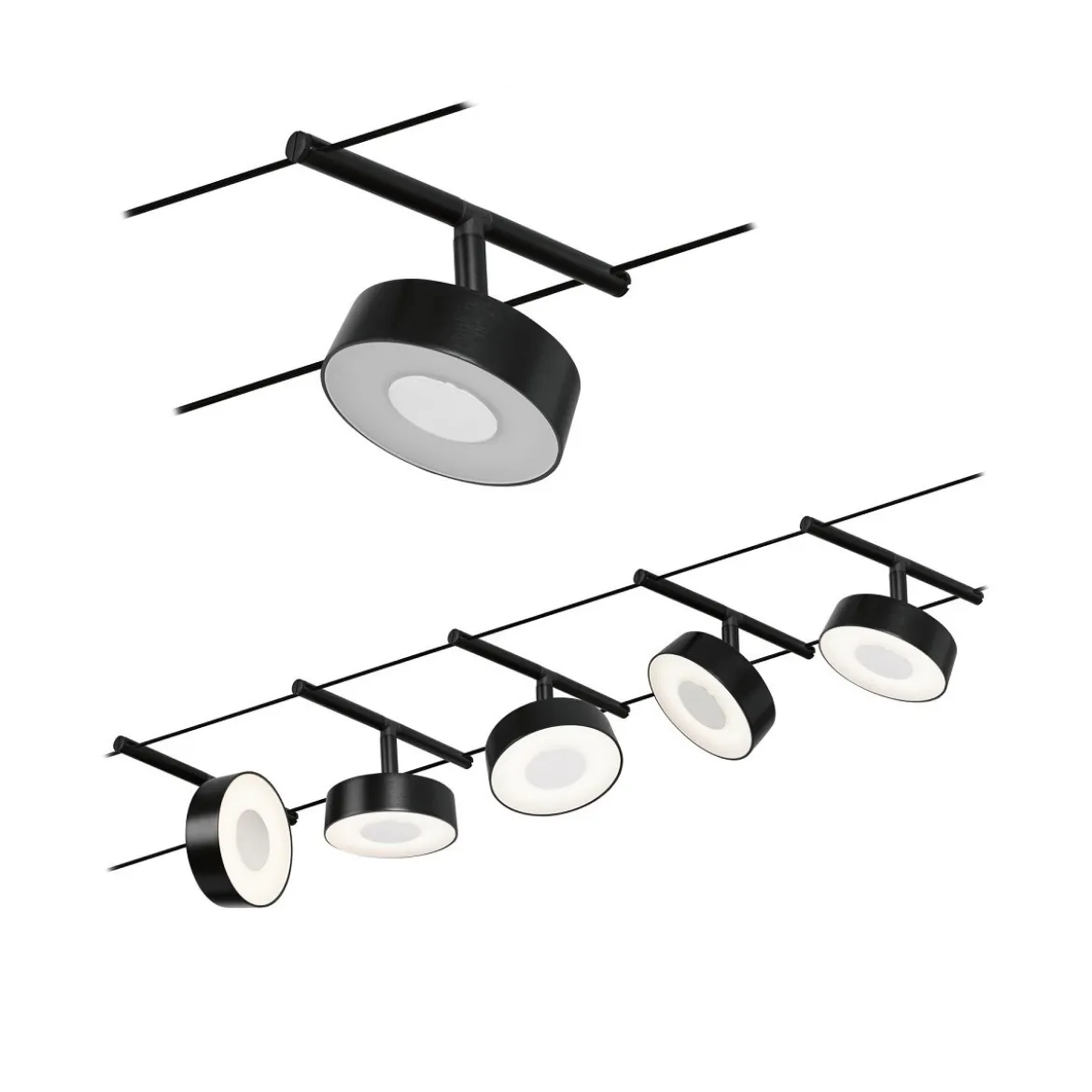 Paulmann 94479 LED Basisset Circle 12V 3000K Schwarz matt Chrom