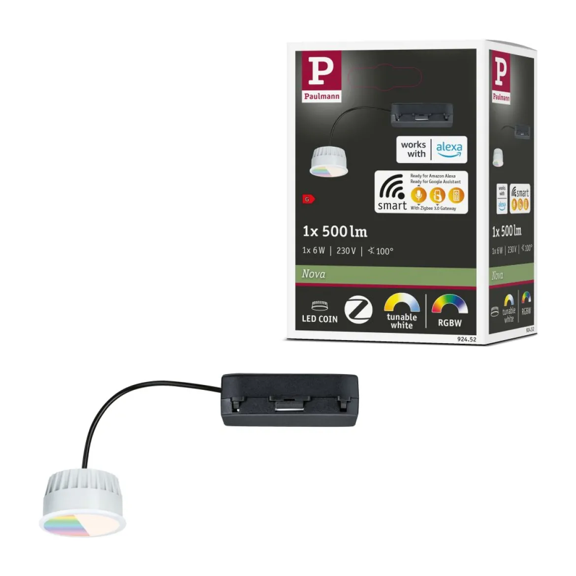 Paulmann 92452 LED Coin Zigbee RGBW 500lm 2200-6500K Satin dimmbar