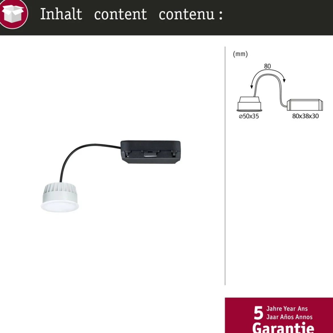 Paulmann 92452 LED Coin Zigbee RGBW 500lm 2200-6500K Satin dimmbar
