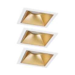 Paulmann 93130 LED Cole Coin Basisset eckig 3er-Set 2700K Weiß Gold 3-Step-Dim IP44