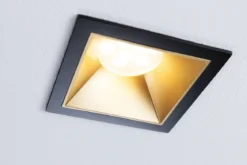 Paulmann 93131 LED Cole Coin Einbauleuchte eckig 2700K Schwarz Gold 3-Step-Dim IP44