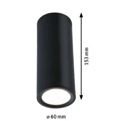 Paulmann 93107 LED Deckenleuchte Barrel schwarz matt
