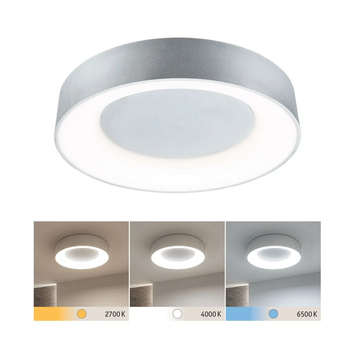 Paulmann 71095 LED Deckenleuchte Casca Alu matt IP44 White Switch 40cm