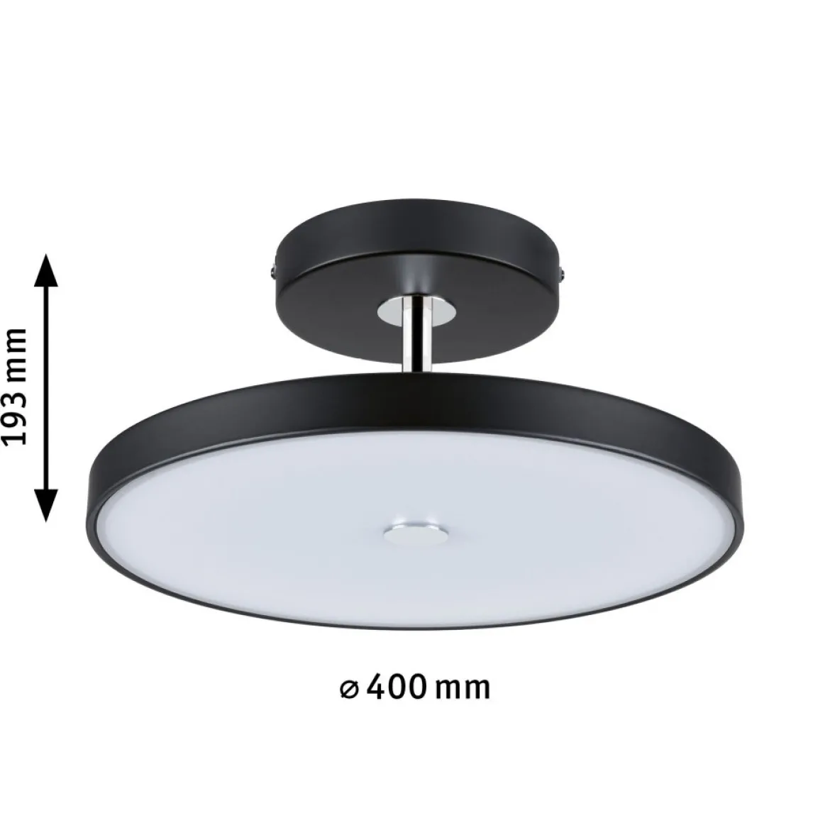 Paulmann 96781 LED Deckenleuchte Hildor Schwarz matt Chrom 2700K 3-Step-Dim