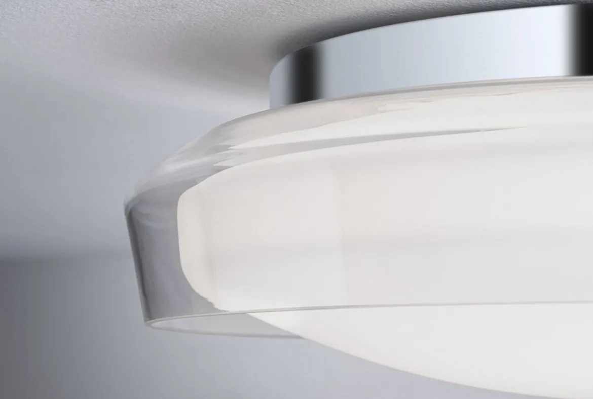 Paulmann 71075 LED Deckenleuchte Luena 35cm Glas Chrom 3000K IP44