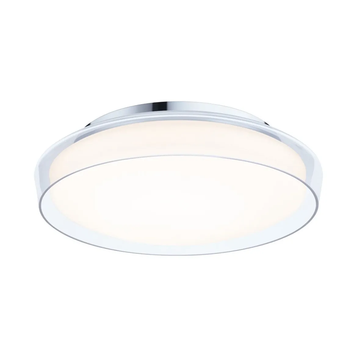 Paulmann 71075 LED Deckenleuchte Luena 35cm Glas Chrom 3000K IP44