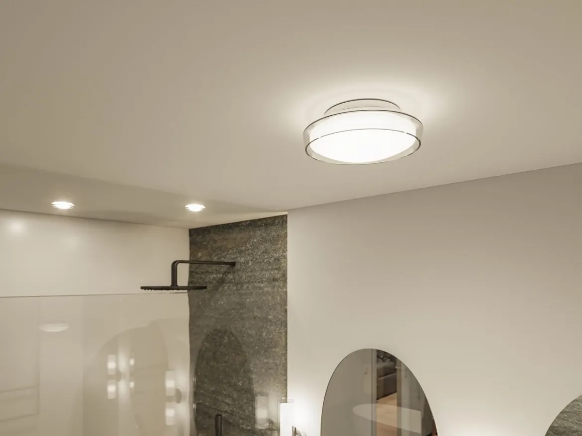 Paulmann 71078 LED Deckenleuchte Luena 25cm Glas Chrom 3000K IP44