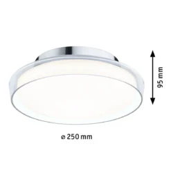 Paulmann 71078 LED Deckenleuchte Luena 25cm Glas Chrom 3000K IP44
