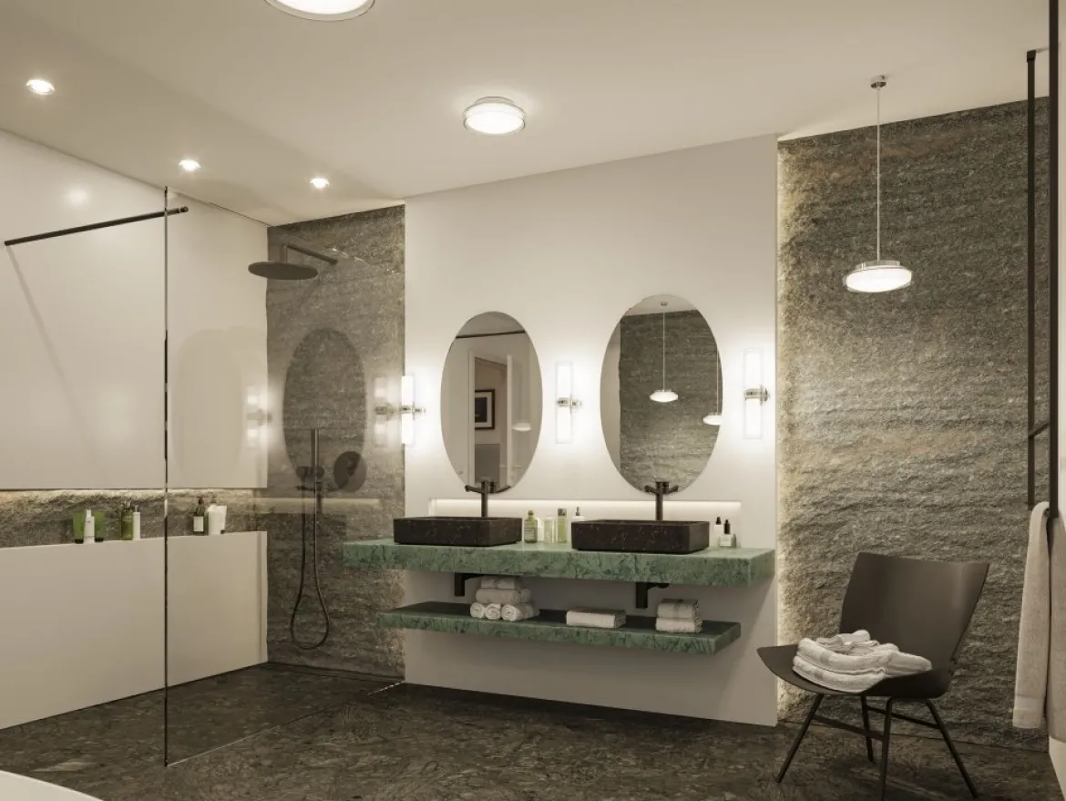 Paulmann 71078 LED Deckenleuchte Luena 25cm Glas Chrom 3000K IP44