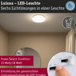 Paulmann 75408 LED Deckenleuchte Luiana 3000-5700K IP44 Weiß