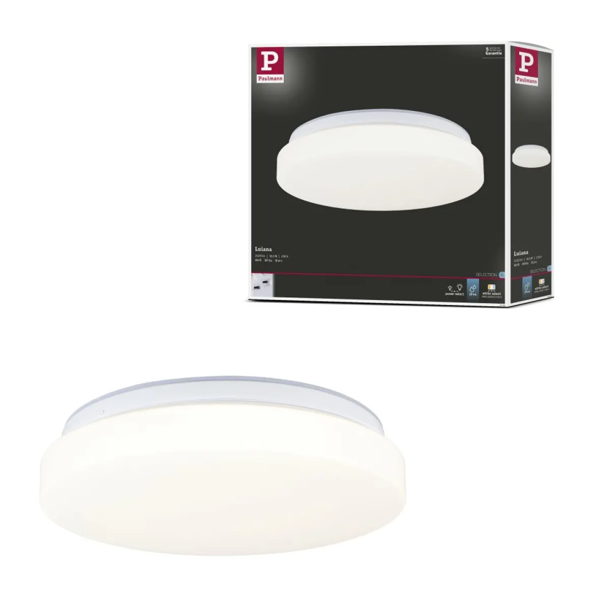 Paulmann 75408 LED Deckenleuchte Luiana 3000-5700K IP44 Weiß