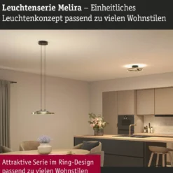 Paulmann 94927 LED Deckenleuchte Melira 2700K 3-Step-Dim Schwarz Gold