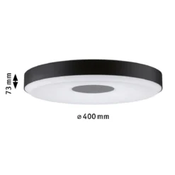 Paulmann 79518 LED Deckenleuchte Puric Pane 400mm 2700K Schwarz Grau dimmbar