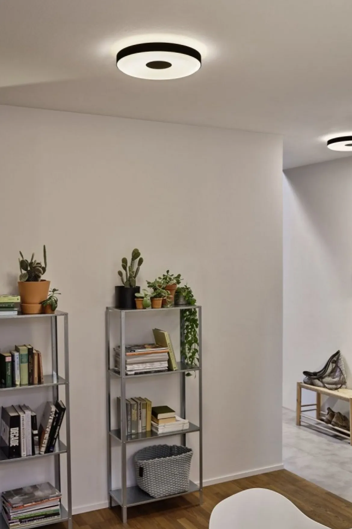 Paulmann 79518 LED Deckenleuchte Puric Pane 400mm 2700K Schwarz Grau dimmbar