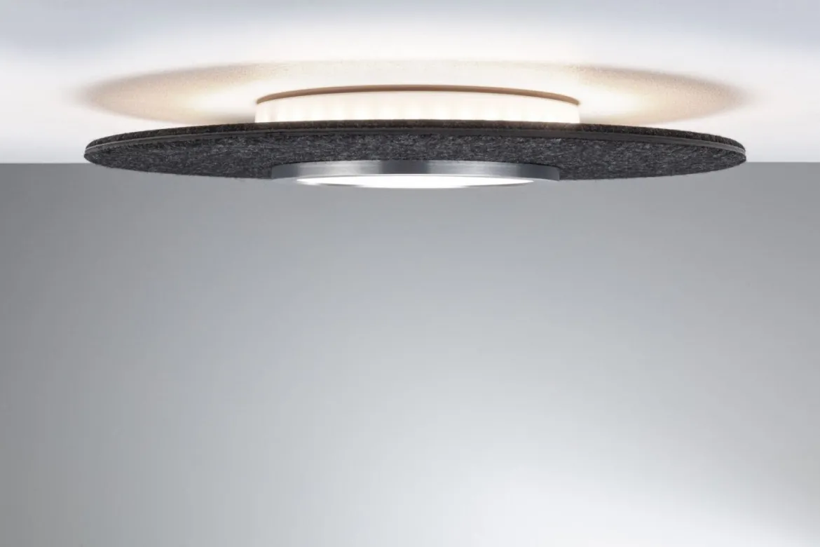Paulmann 79996 LED Deckenleuchte Smart Home Zigbee Tulga Backlight Tunable White Filz anthrazit