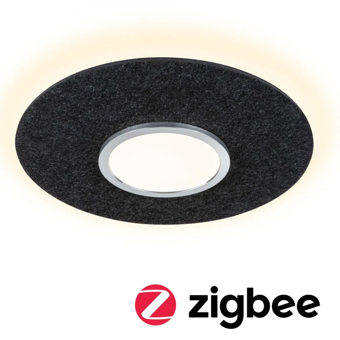 Paulmann 79996 LED Deckenleuchte Smart Home Zigbee Tulga Backlight Tunable White Filz anthrazit