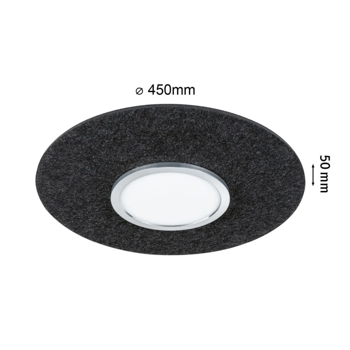 Paulmann 79996 LED Deckenleuchte Smart Home Zigbee Tulga Backlight Tunable White Filz anthrazit