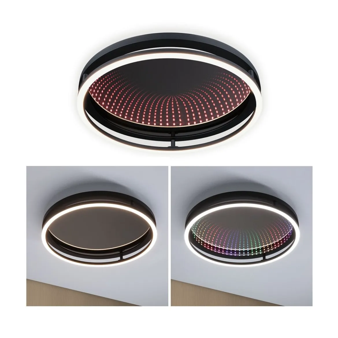 Paulmann 71056 LED Deckenleuchte Spaceglow One RGB Tunable White dimmbar schwarz