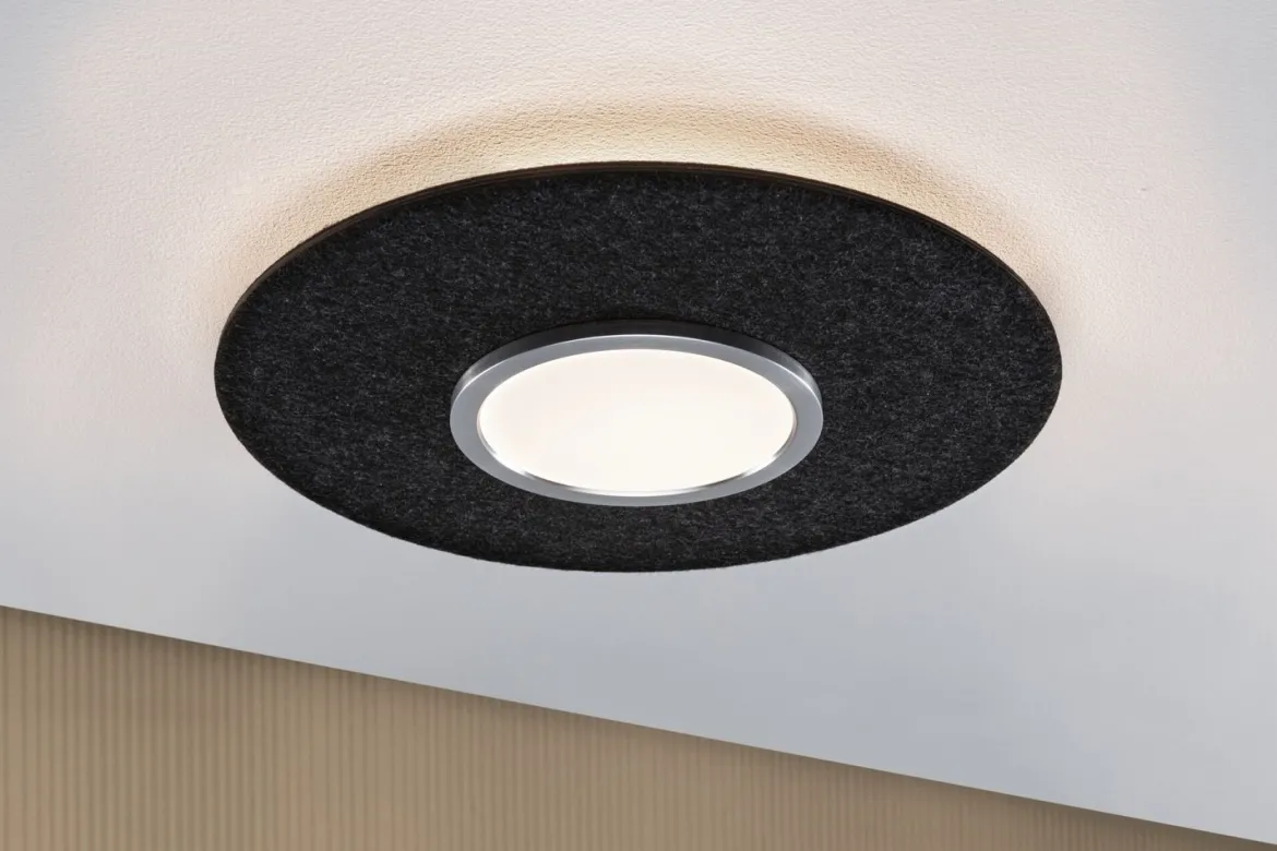 Paulmann 79990 LED Deckenleuchte Tulga 3-Step-Dim Backlight 2700K 2000lm Filz anthrazit