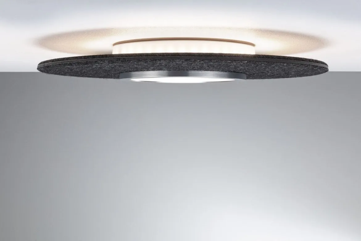Paulmann 79990 LED Deckenleuchte Tulga 3-Step-Dim Backlight 2700K 2000lm Filz anthrazit